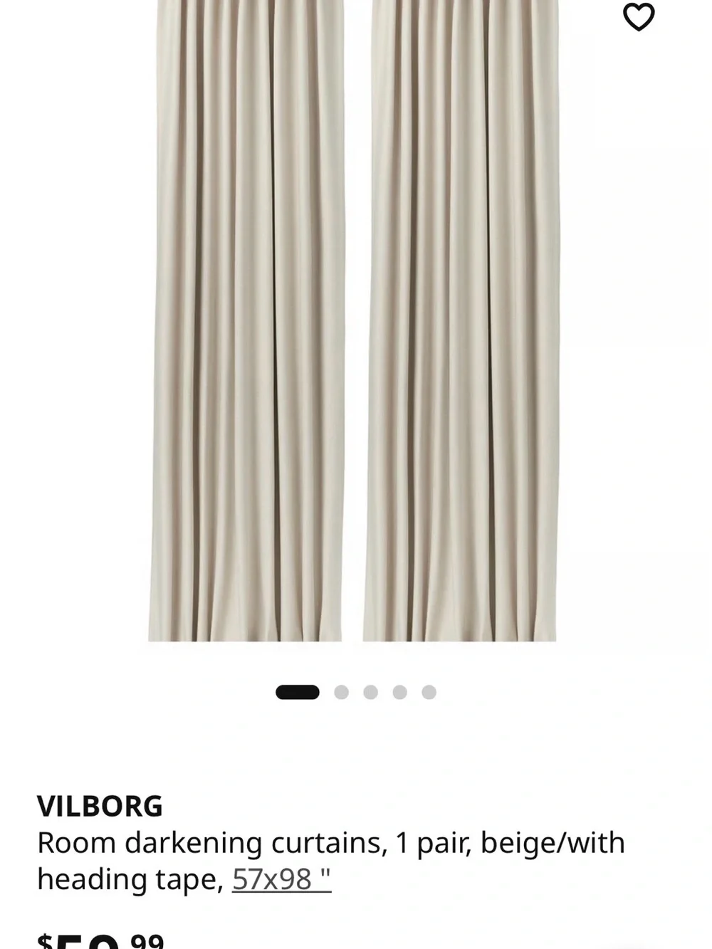 IKEA Neutral Beige/Tan Textured Curtain Panels